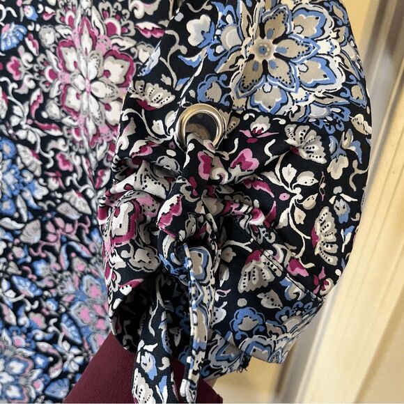 Croft & Barrow Floral Kaleidoscope 3/4 Sleeve Blouse - Picture 5 of 7